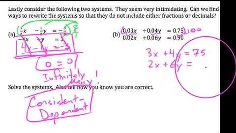 HPC 7.1.5,  Solving systems of linear equations with fractions and decimals