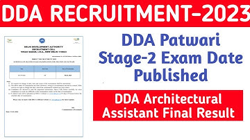 DDA Examination 2023 Patwari Post 2nd Stage Exam Schedule||DDA Exam Final Result||Jobless Family||