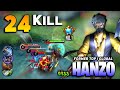 24 Party Kill! Hanzo Best Build 2021 & Gameplay [ Former Top 1 Global Hanzo ] ῆῆჯჯ - Mobile Legends