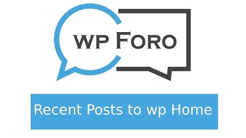 Display the wpForo Recent Posts Page on the Site