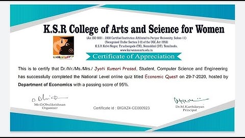 National level quiz on Economic Quest |Free E-certificate within 2 minutes |online quiz