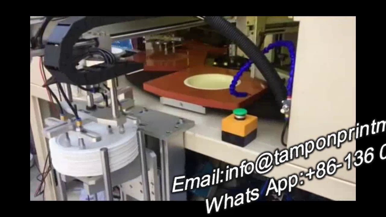 2colors automatic paper plate screen printer YouTube