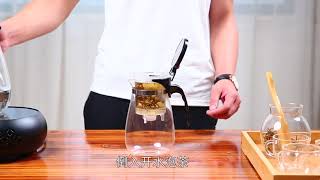 Заварочный стеклянный чайник с кнопкой (TeaPot)