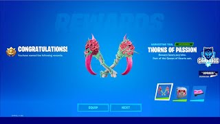 How to unlock FREE Thorns Of Passion Pickaxe and Hearty Wrap in Fortnite   StoneHeart Trial Rewards