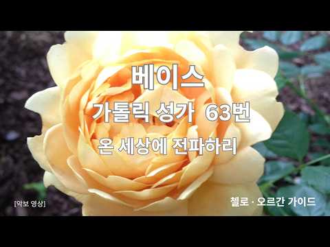 가톨릭 성가 63번 [베이스] ㅣ 온 세상에 전파하리 ㅣ 첼로 가이드+오르간 ㅣ 악보