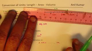 Conversion of Units square or cubic Inch to square or cubic Centimeter