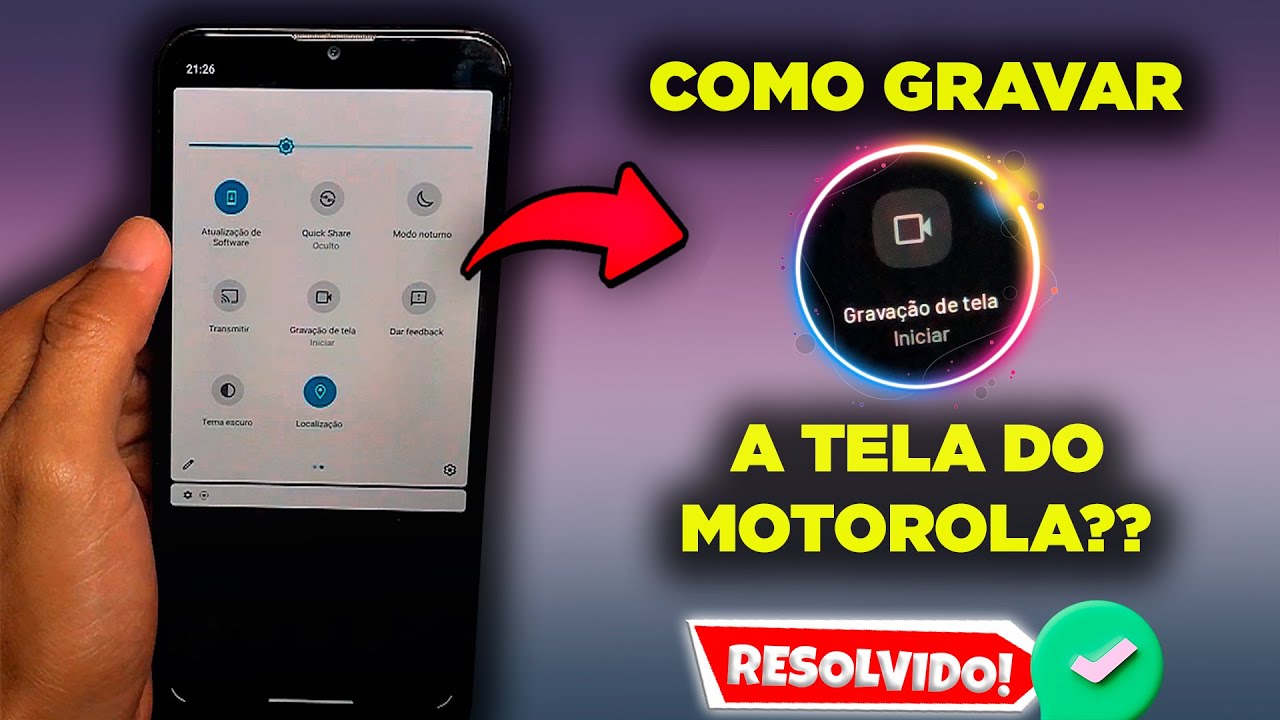 Como gravar a tela do celular Motorola 2024 (Sem app) - YouTube