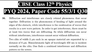 Diffraction and interference are closely related phenomena that occur together. Diffraction is the p