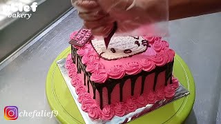 Hello Kitty Cake | Cara membuat kue ulang tahun Hello Kitty