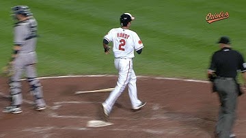 BAL@NYY: Hardy scores tying run on throwing error