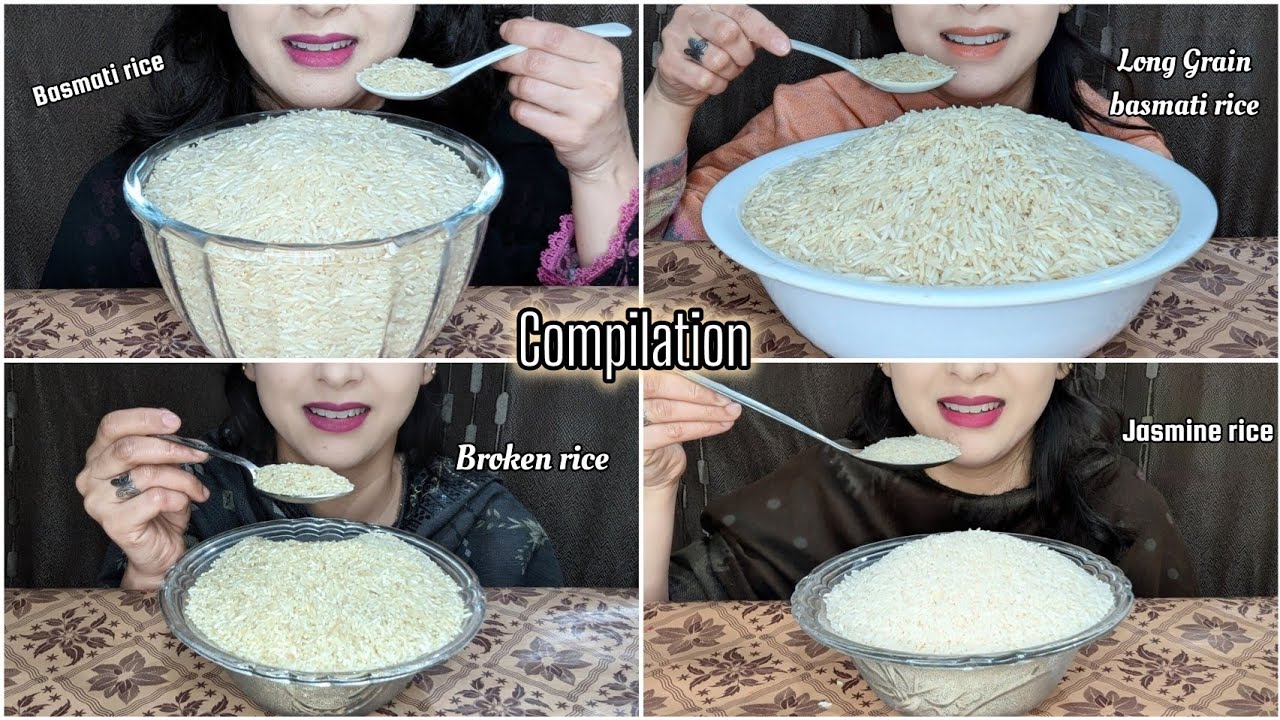 RAW RICE EATING COMPILATION || BIG BITES || ASMR - YouTube