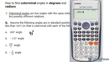Find coterminal angles in degrees and radians