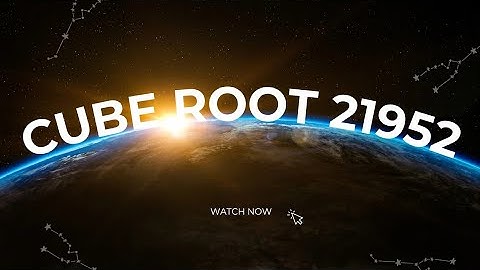 Cube root of 21952 with the help of prime factorization 
