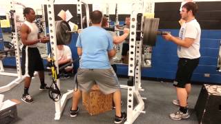 Freshman attempts 495lb BOX Squat