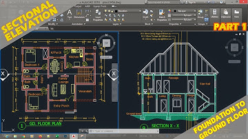 How to draw section elevation of a building in autocad Part 1