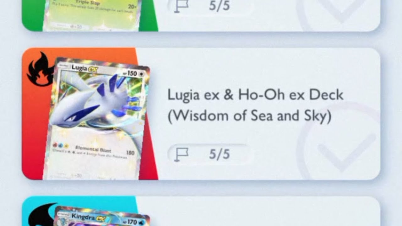 Lugia ex & Ho oh ex Deck Wisdom of Sea and Sky Expert Solo Battle ...