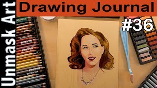 Pastel Portrait Study Part 3 Drawing Journal LIVE #36