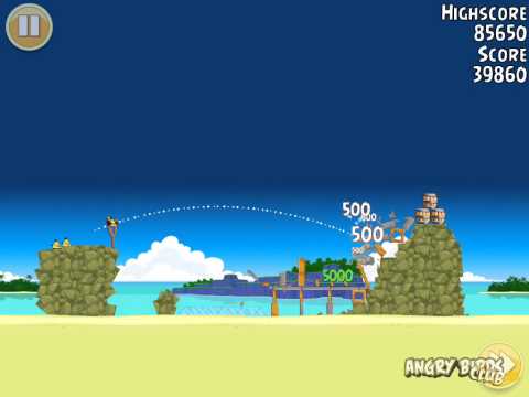 Видео: Angry Birds Surf and Turf Уровень 4 Level - Прохождение на 3 Звезды - 3 Star Walkthrough