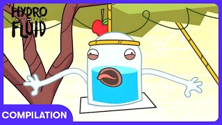 Hydro and Fluid - تحدي الجاذبية المبللة! | كرتون أطفال | WildBrain قاعدة القمر