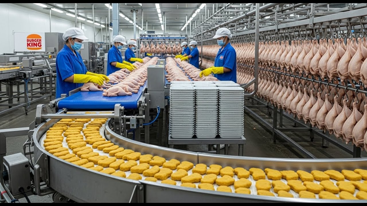 Everything Inside the Chicken Factory How Burger - YouTube