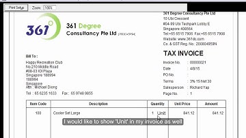 How to Show Unit of Measure in Invoice in MYOB