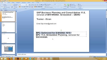 BPC 11.0, Version for BW/4HANA -  Embedded Planning Demo
