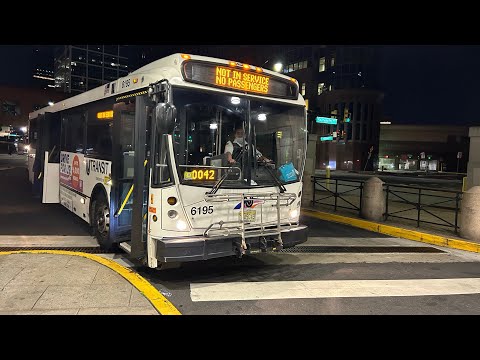 NJ Transit: Late Evening Ride Onboard NABI 40-SFW 416.15 #6195 Via