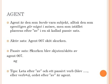 Svenska lektion 170 Agent