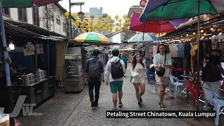 4K【JW13 2024 🇲🇾KLwalks】  Evening Walking Tour In Petaling Street Chinatown KL   #chinatown