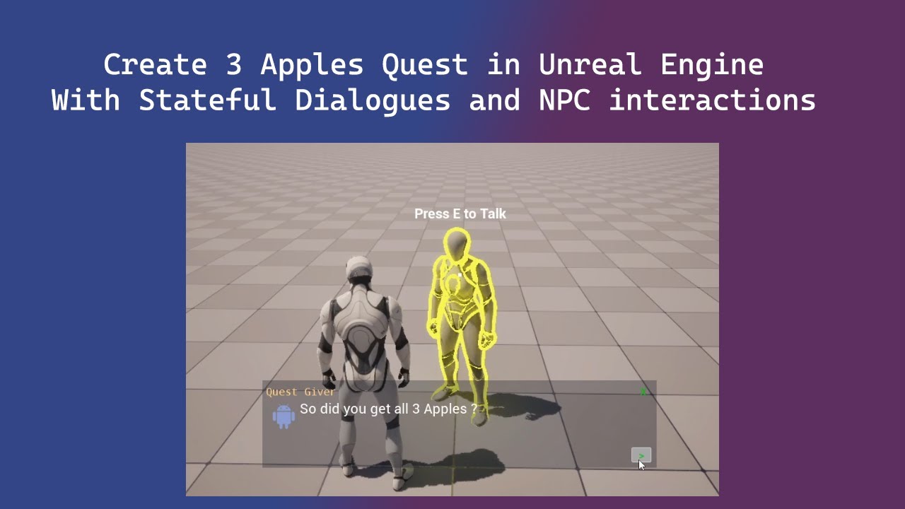Create 3 Apples Quest in Unreal Engine 5 with Dialogues 🕹️