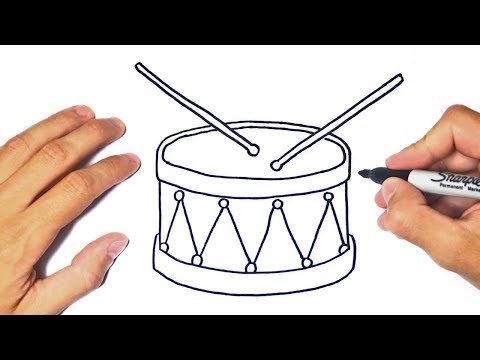 How to draw a Drum Step by Step | Drum Drawing Lesson - YouTube
