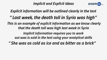 Explicit and Implicit Ideas | GCSE English Language
