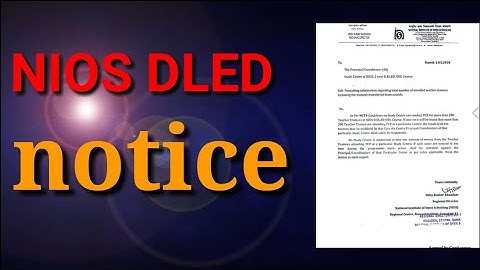 NIOS DLED notice