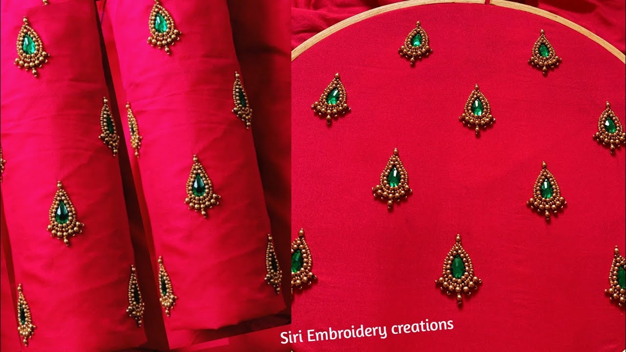 Hand embroidery /All over butties design for blouse/ dresses/siri embroidery creations.