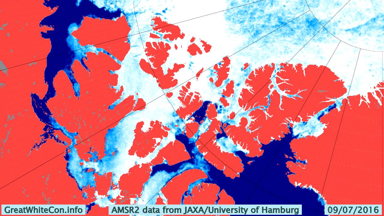arctic ocean Sea Ice Movement in the Northwest Passage in Summer 2016