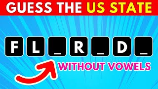 Guess The US States Without Vowels 🗺️ | Easy, Medium, Hard, Impossible Levels| Quiz Thoughts