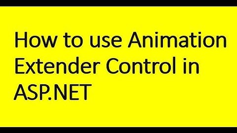How to use AnimationExtender Control in ASP.NET C#