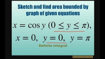 Sketch and find area bounded by region of graph x = cos y over [0, pi], and x =0, y=0, y =pi