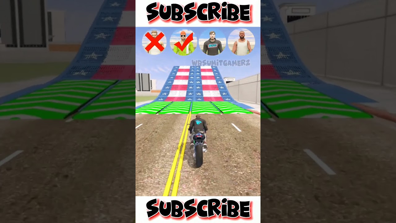 Free Fire Adam Vs Franklin Bike Jump Challenge 🤯 iIndian Bike Driving 3D 