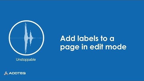 Add labels to a Confluence  Edit Mode