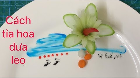 Cách tỉa hoa từ dưa leo trang trí món ăn đơn giản- Vũ Quốc Art- how to prune cucumber flowers