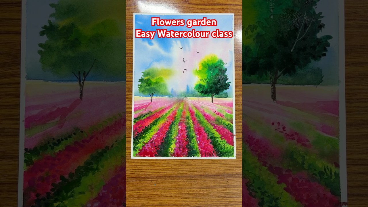 Flowers garden #art #drawing #themohiart #flowers #watercolor #shorts #shortsfeed #short