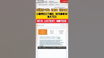 "ALERT 🚨 CUET-UG 2024 EXAM :- CORRECTION WINDOW DATES DECLARED 🤔 HOW TO EDIT IN FORM 💯 NTA NOTICE."