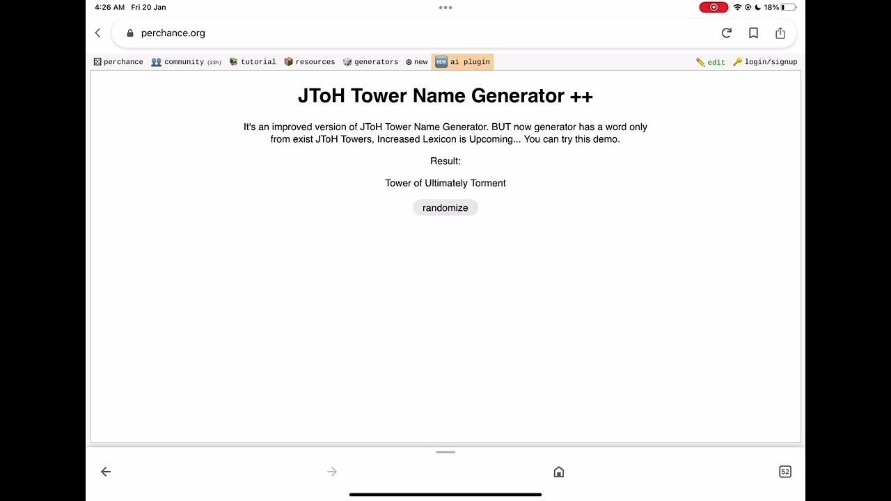 jtoh tower name generator until i get an actual name YouTube