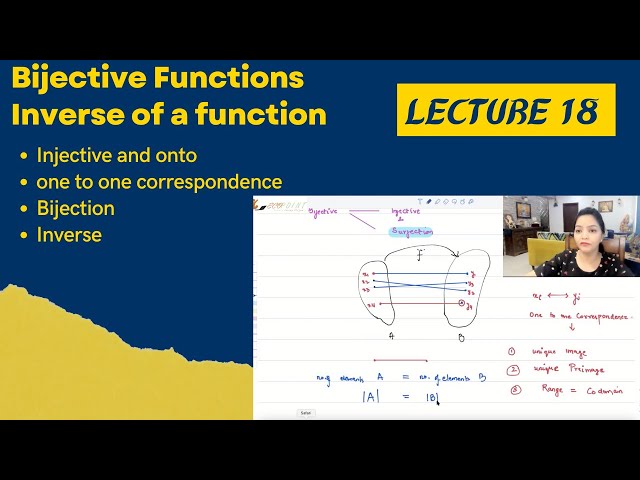 Functions | Part 5 | Types of Functions | Bijection and Inverse of a Function | 18 |
