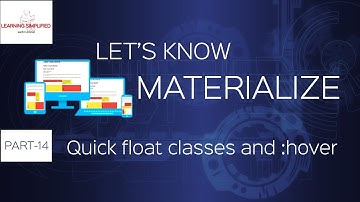 Materialize CSS Tutorial - Quick float and Hover classes