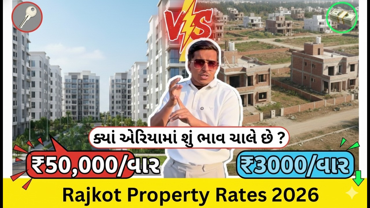 Rajkot Property Rates 2026 | કયા વિસ્તારમાં શું ભાવ છે? | Real Estate Vlog | Gruhnirman Realty