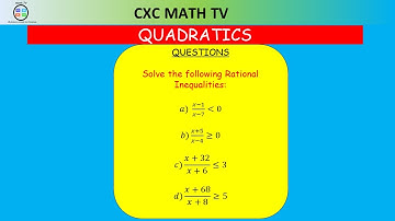 RATIONAL INEQUALITIES|CSEC Additional Mathematics|Section 1