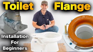 How To Install A Toilet  - Closet Flange On A Concrete Floor Installation! NEW CONSTRUCTION