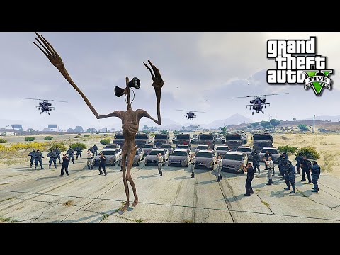 СИРЕНОГОЛОВЫЙ ПРОТИВ ПОЛИЦИИ КТО СИЛЬНЕЙ В ГТА 5 МОДЫ SIREN HEAD VS POLICE ИГРЫ ВИДЕО GTA 5 MODS